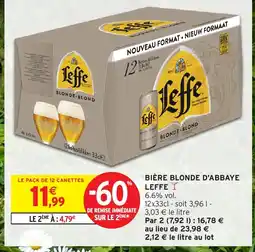 Intermarché Contact LEFFE Bière blonde d'abbaye offre