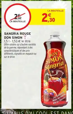 Intermarché Contact DON SIMON Sangria rouge offre