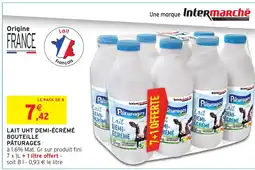 Intermarché Contact PÂTURAGES Lait uht demi-écrémé bouteille offre