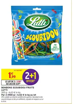 Intermarché Contact LUTTI Bonbons scoubidou fruits offre