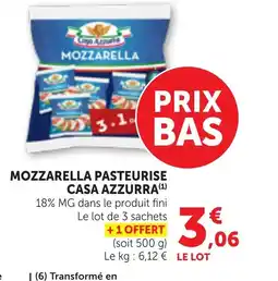 Maximarché CASA AZZURRA Mozzarella pasteurise offre