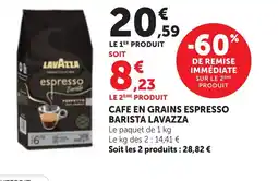 Maximarché LAVAZZA Cafe en grains espresso barista offre
