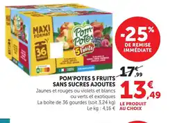 Maximarché POM'POTES 5 Fruits san sucres ajoutes offre