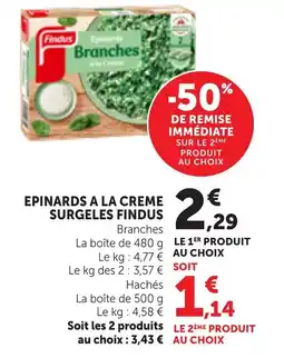 Maximarché FINDUS Epinards a la creme surgeles offre