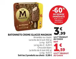 Maximarché MAGNUM Batonnets creme glacee offre