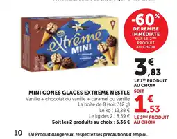 Maximarché Mini cones glaces extreme nestle offre