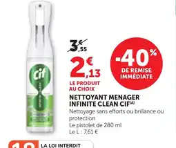 Maximarché CIF Nettoyant menager infinite clean offre