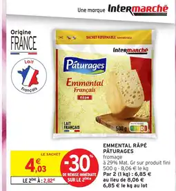 Intermarché Contact PÂTURAGES Emmental râpé offre