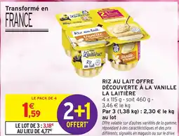Intermarché Contact LA LAITIÈRE Riz au lait offre découverte à la vanille offre
