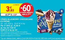 Intermarché Contact EXTRÊME Cônes blueberry cheesecake offre