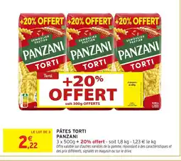 Intermarché Contact PANZANI Pâtes torti offre