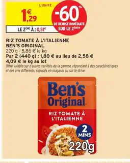 Intermarché Contact BEN'S ORIGINAL Riz tomate à l'italienne offre