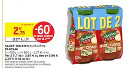 Intermarché Contact PANZANI Sauce tomates cuisinées offre