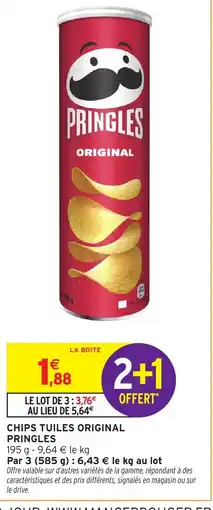 Intermarché Contact PRINGLES Chips tuiles original offre