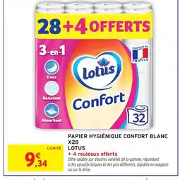 Intermarché Contact LOTUS Papier hygiénique confort blanc x28 offre