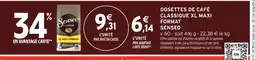 Intermarché Contact SENSEO Dosettes de café classique xl maxi format offre