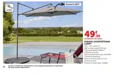 Bi1 Parasol excentré rond 2,65m offre