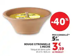 Bi1 Bougie citronnelle 1 meche offre
