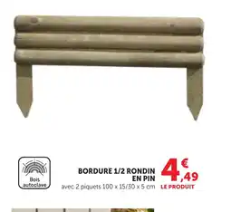 Bi1 Bordure 1/2 rondin en pin offre