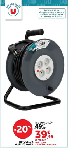 Bi1 U Enrouleur 4 prises 40m offre