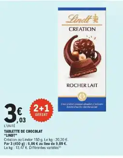 E.Leclerc Express LINDT Tablette de chocolat offre