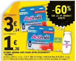 E.Leclerc Express ACTIMEL original goût fraise offre découverte offre
