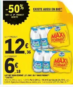 E.Leclerc Express LACTEL Lait uht demi-écrémé 1,5% mat. gr. maxi format offre