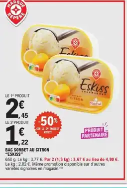 E.Leclerc Express ESKISS Bac sorbet au citron offre