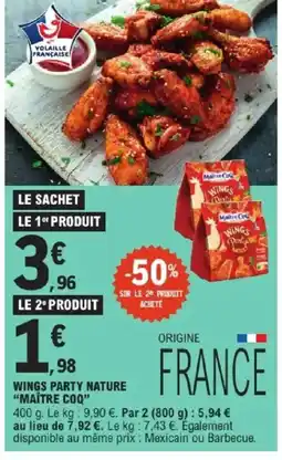 E.Leclerc Express MAÎTRE COQ Wings party nature offre