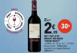E.Leclerc Express ROCHE MAZET Igp pays d'oc merlot vin rouge offre