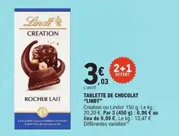 E.Leclerc Express LINDT Tablette de chocolat offre