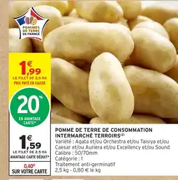 Intermarché Hyper Pomme de terre de consommation intermarché terroirs offre