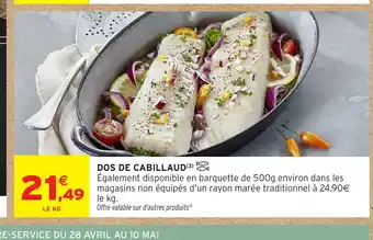 Intermarché Hyper Dos de cabillaud offre