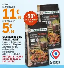 E.Leclerc CHARBON DE BOIS BEAUX JOURS offre