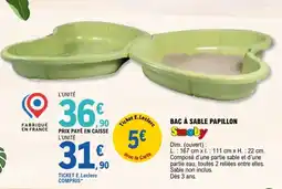 E.Leclerc BAC À SABLE PAPILLON Smoby offre