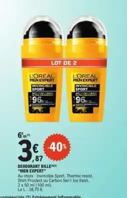 E.Leclerc DÉODORANT BILLE “MEN EXPERT” offre