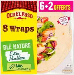 Auchan Old el paso wraps de blé nature old el paso offre