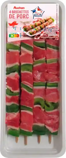 Auchan Supermarché Auchan 4 brochettes de porc auchan offre