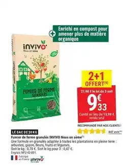 Gamm vert Invivo - fumier de ferme granules offre