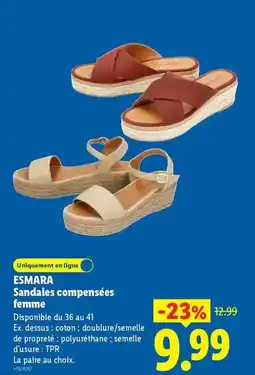 Lidl Esmara - sandales compensées femme offre