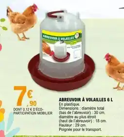 E.Leclerc Total - abreuvoir à volailles 6 l offre