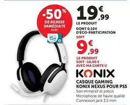 Hyper U U - casque gaming konix nexus pour ps5 offre
