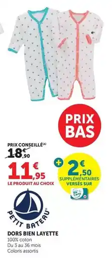 Hyper U Petit bateau - dors bien layette offre