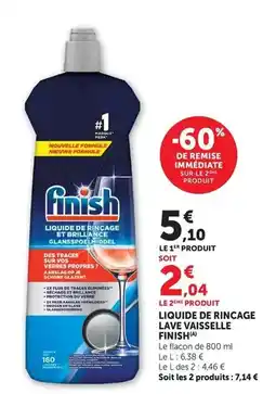 Hyper U Finish - liquide de rincage lave vaisselle offre
