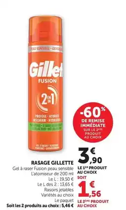 Hyper U Gillette - rasage offre