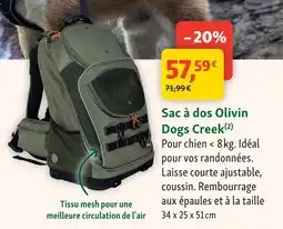 Maxi Zoo Dogs creek sac à dos olivin offre
