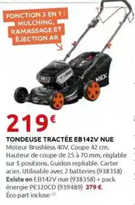 Rural Master Tondeuse tractée eb142v nue offre