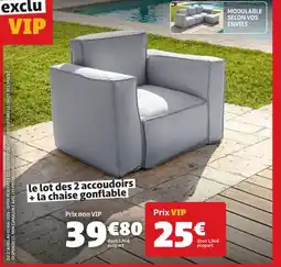 Gifi Avril - le lot des 2 accoudoirs + la chaise gonflable offre