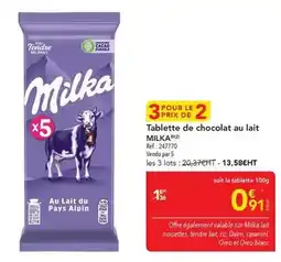 METRO Milka - tablette de chocolat au lait offre