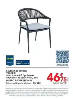 METRO Metro - fauteuil de terrasse trace ii offre